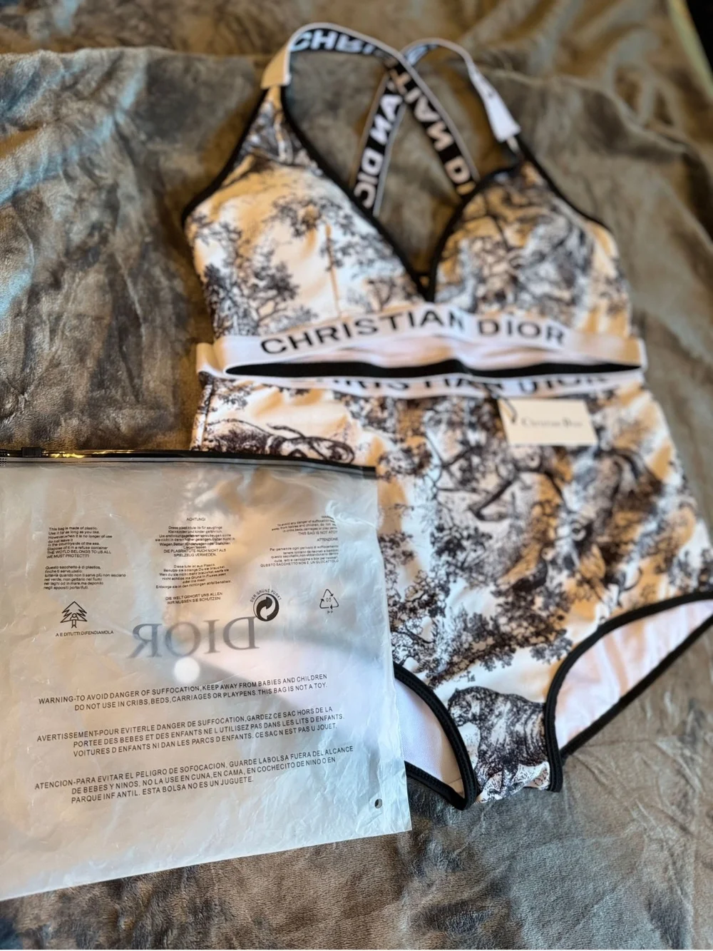 Dior Women's One-Piece Swimsuit in Black & White Toile🌷🌷 - Picture 3 of 13